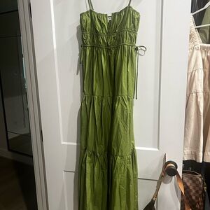 Moon River Olive Green Maxi Dress